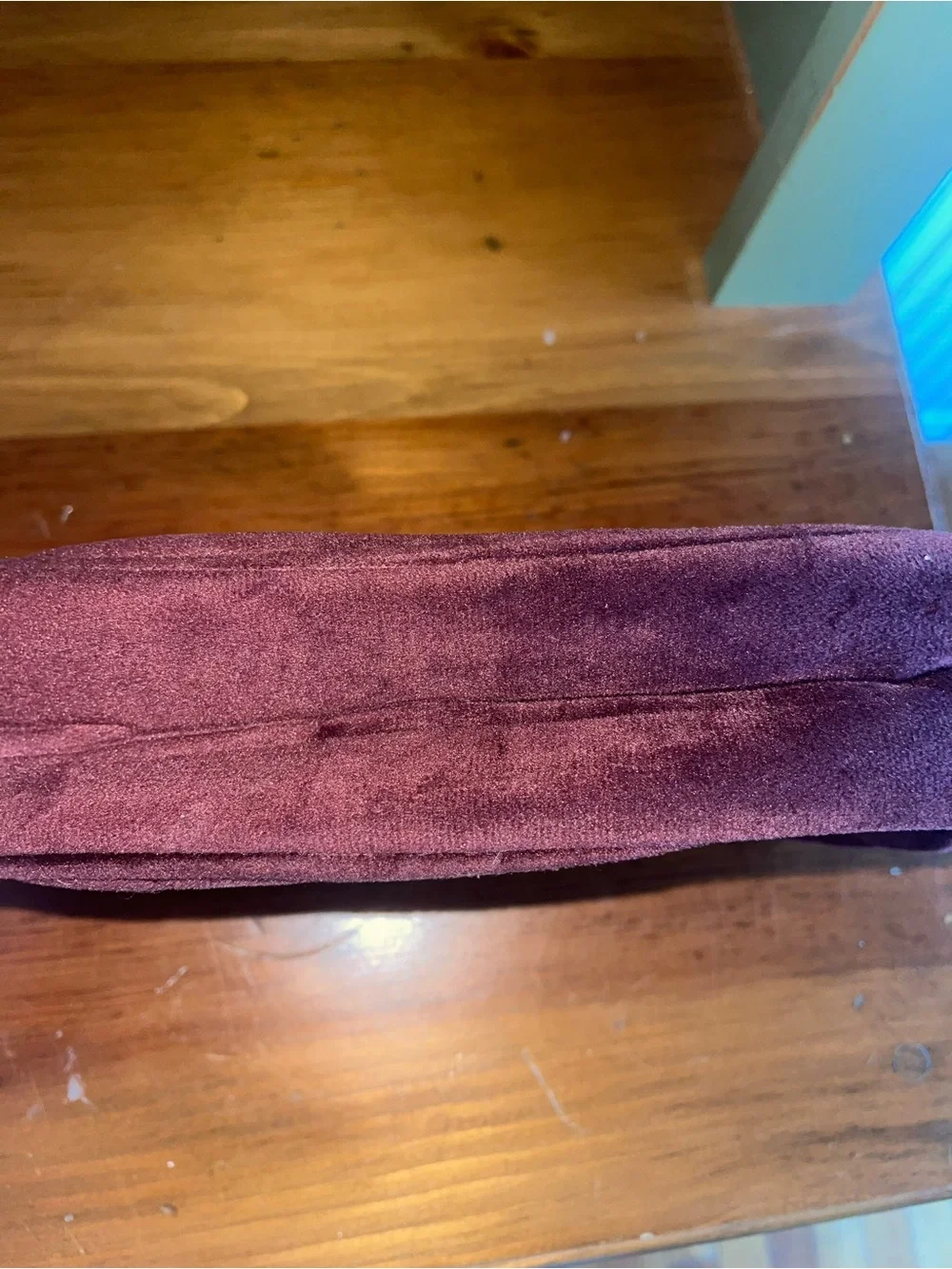 Quilted Velvet Wristlet Make Up Case Clutch in Plum